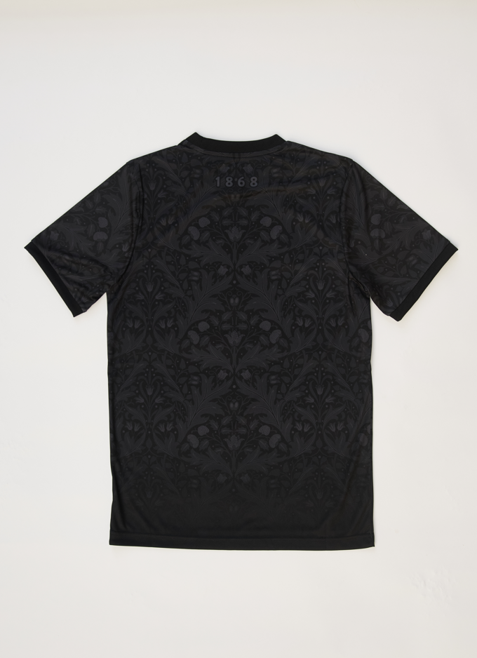 Back view of the Walthamstow FC Blackout jersey, with the club formation date below the collar