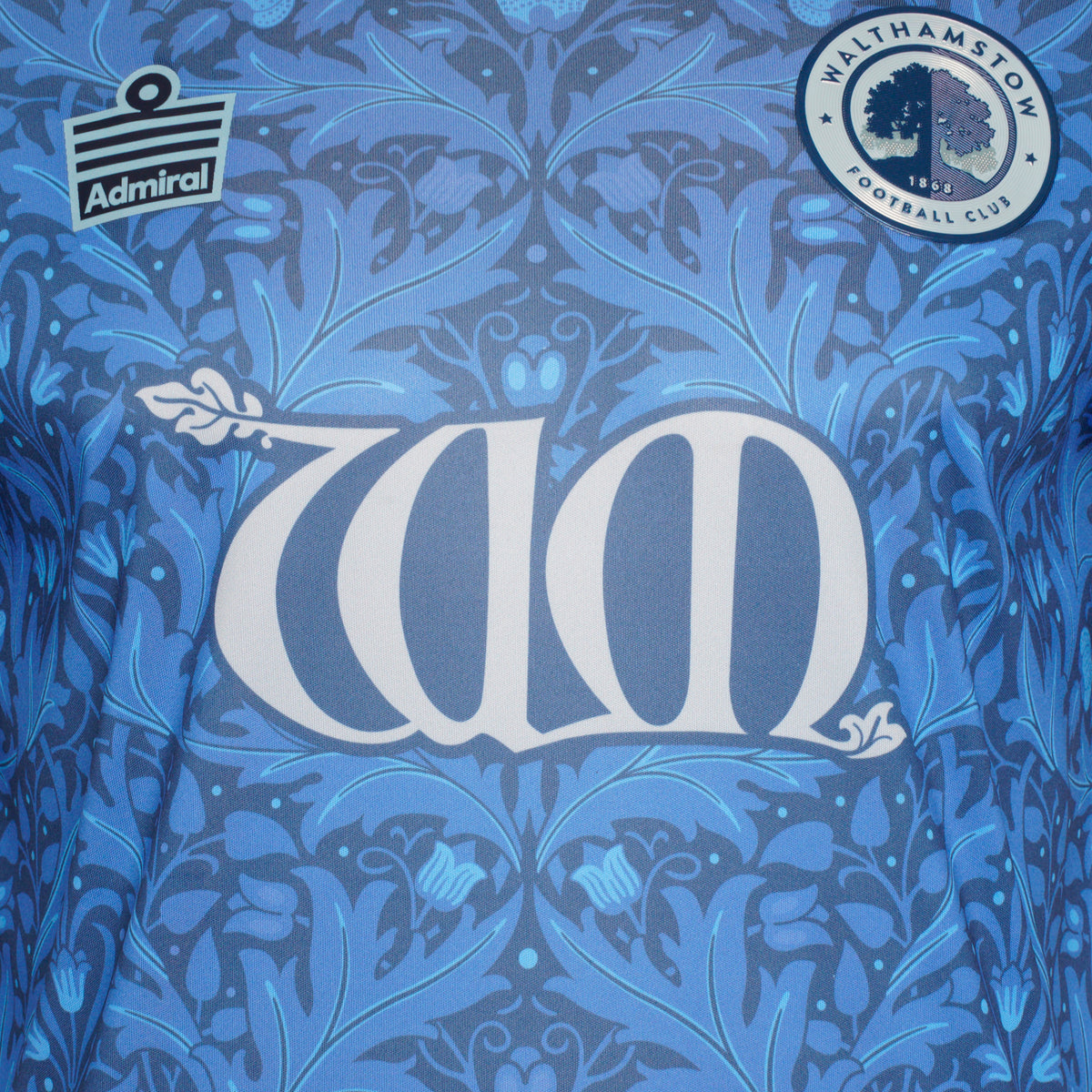 Close-up of the centre chest of the Walthamstow FC home shirt