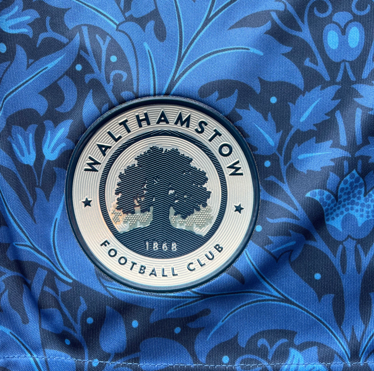 Side view of the Walthamstow FC home shorts showing the Admiral logo